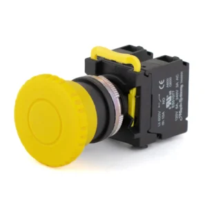 Maple Systems Operator Control Panel Mount Pushbutton Switch Non-Illuminated Momentary 40mm Knurled Mushroom Head Yellow 22mm PBS111GM22Y-11