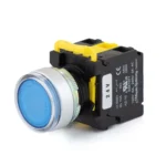 Maple Systems Panel Mount Push Button Illuminated Momentary Guard Ring Metal Blue 22mm PBS111IM22B-11L2