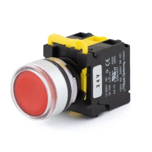Maple Systems Industrial Pushbutton Illuminated Momentary Guard Ring Metal Red 22mm PBS111IM22R-02L2