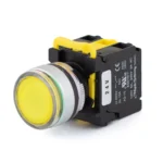 PBS111IM22Y-20L2 (1) Maple Systems Panel Mount Pushbutton Illuminated Momentary Guard Ring Metal Yellow 22mm PBS111IM22Y-20L2