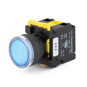 Maple Systems Industrial Pushbutton Illuminated Momentary Guard Ring Metal Blue 22mm PBS111IM22B-20L2
