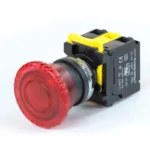 Maple Systems Industrial Pushbutton Illuminated Knurled Mushroom Head Metal Red 22mm PBS111KM22R-02L2