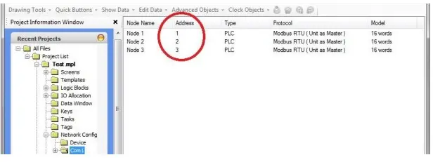 Node Folder in the Project Information Window in MAPware7000 Node Folder settings in the Project Information Window in MAPware7000