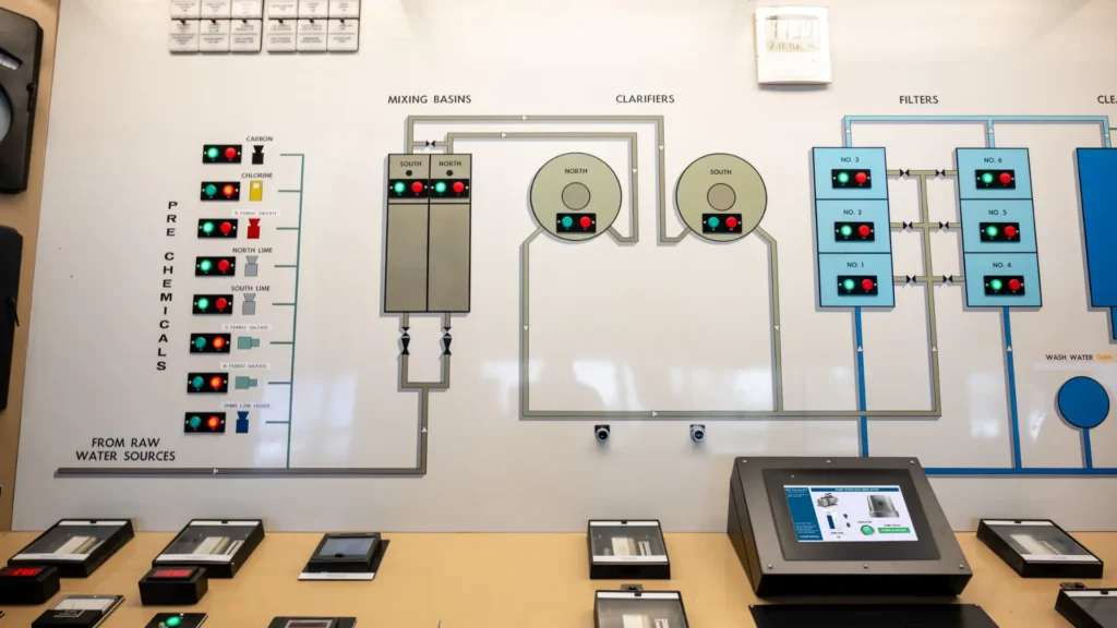 Maple Systems HMI at Water Treatment Facility controlling pumps