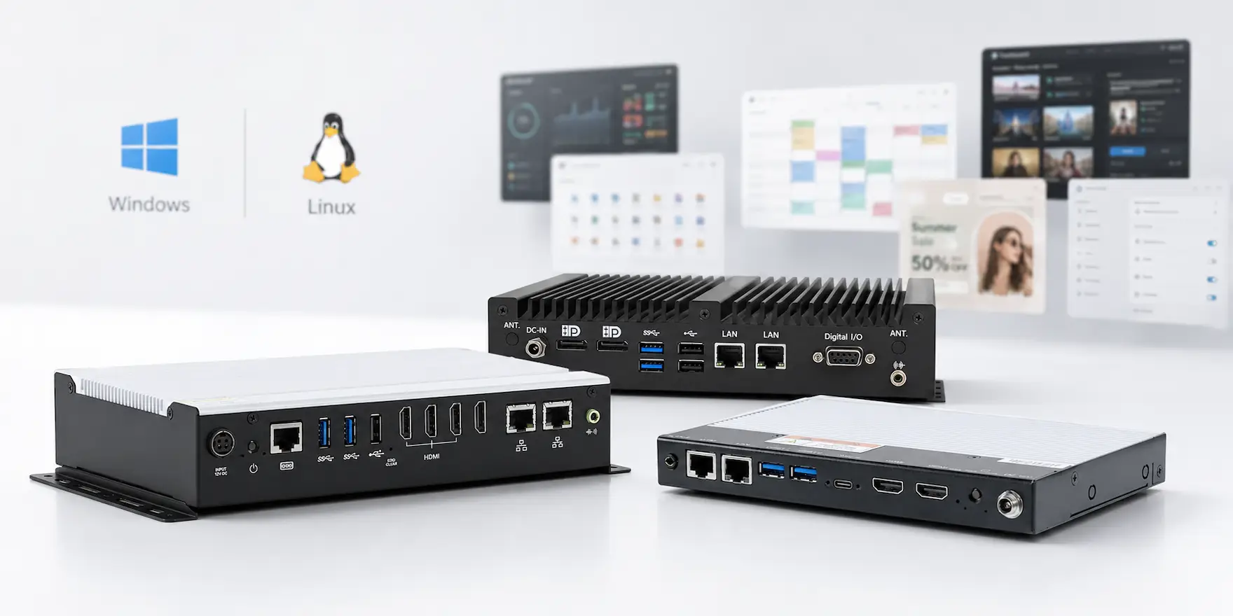 Digital Signage Open Platform Maple Systems digital signage media players provide a freedom to run any digital signage CMS on Windows OS or Linux OS