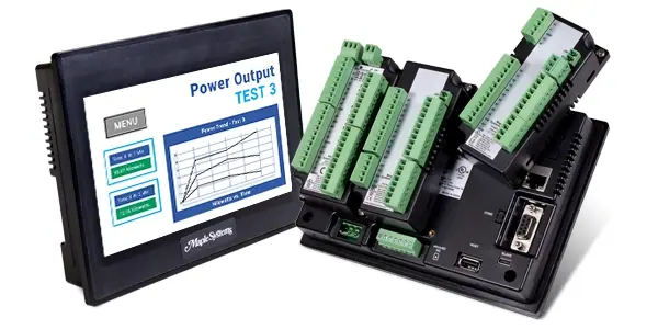 Combination of a touchscreen HMI and PLC all in one unit