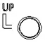 OSD Up navigation button icon for the MON1000 Series industrial monitor.