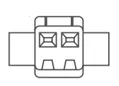 Illustration of 2-pin remote power switch connector for PC2300B Series