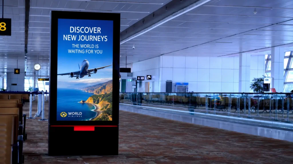 Digital Signage Video Wall at Airport Terminal unbranded