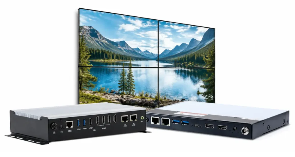 Digital Signage PCs Video Wall displaying landscape