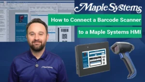 Learn how to connect and use a barcode scanner with a Maple Systems HMI