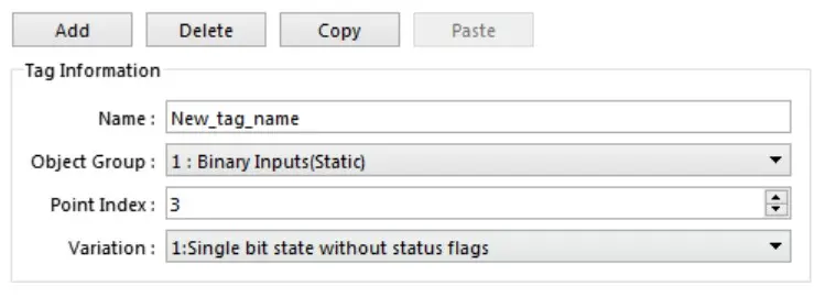 Show the Tag Information window when setting the Variation tag in EBPro with the DNP 3 driver