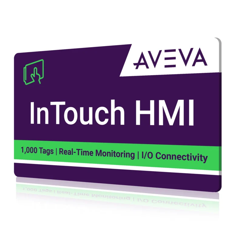 AVEVA InTouch with extensive industrial graphics library, HTML5 web client, native cloud integration, and robust alarm management.