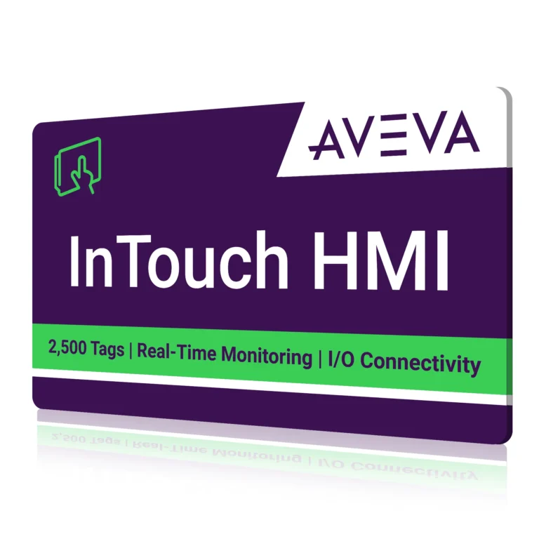 AVEVA InTouch with extensive industrial graphics library, HTML5 web client, native cloud integration, and robust alarm management.