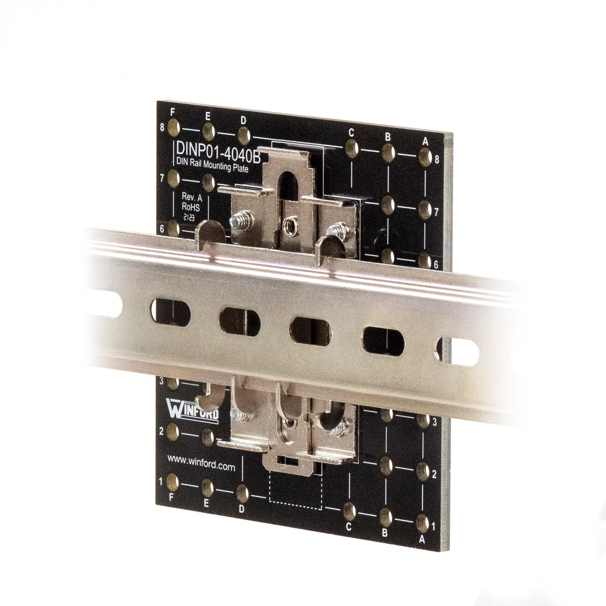 DIN-Rail, Mounting Kit for VESA Displays & Devices with 100x100mm Hole Pattern; FR4 Material; for 35mm DIN Rail