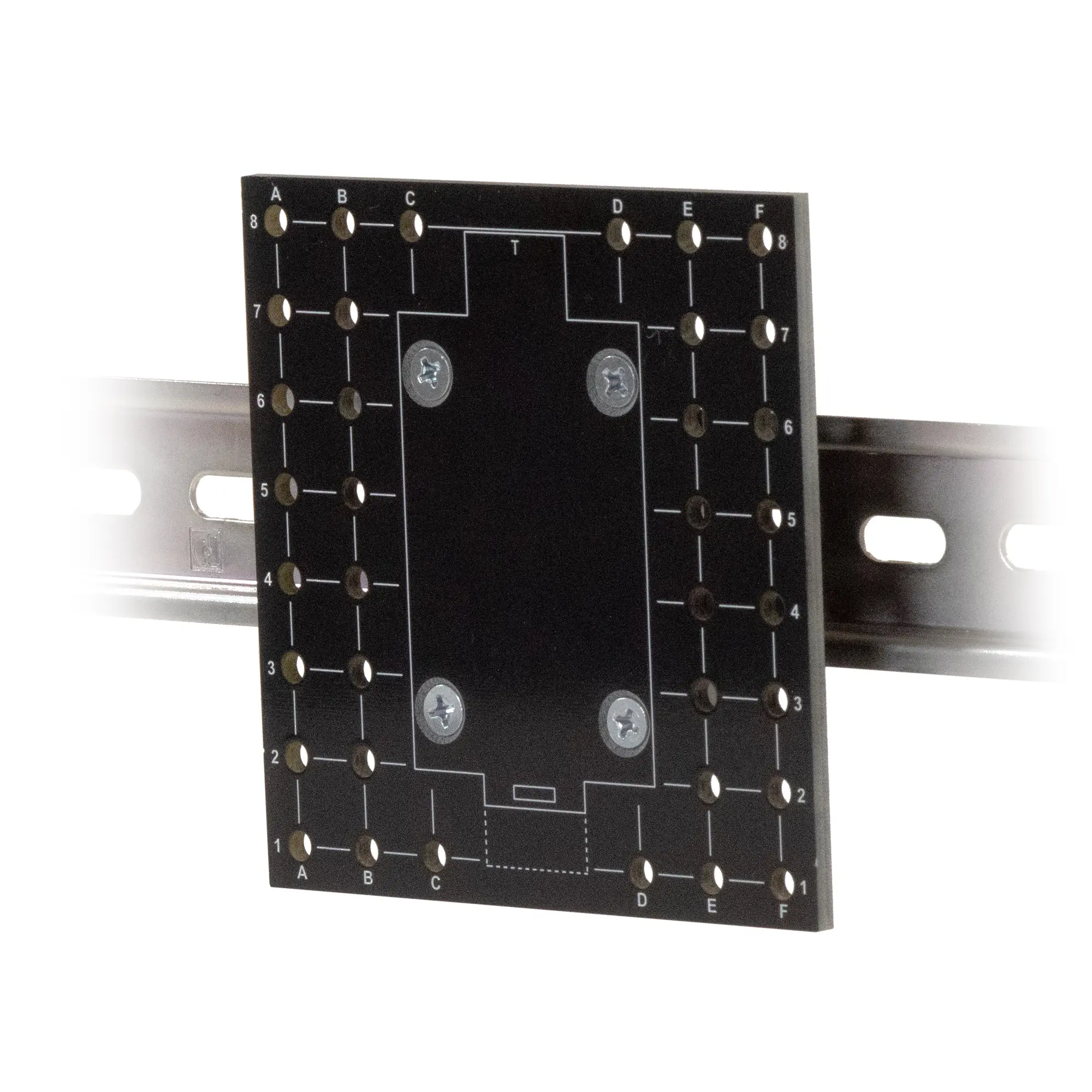 DINP01-4040B – DIN Rail kit DIN-Rail, Mounting Kit for VESA Displays & Devices with 100x100mm Hole Pattern; FR4 Material; for 35mm DIN Rail