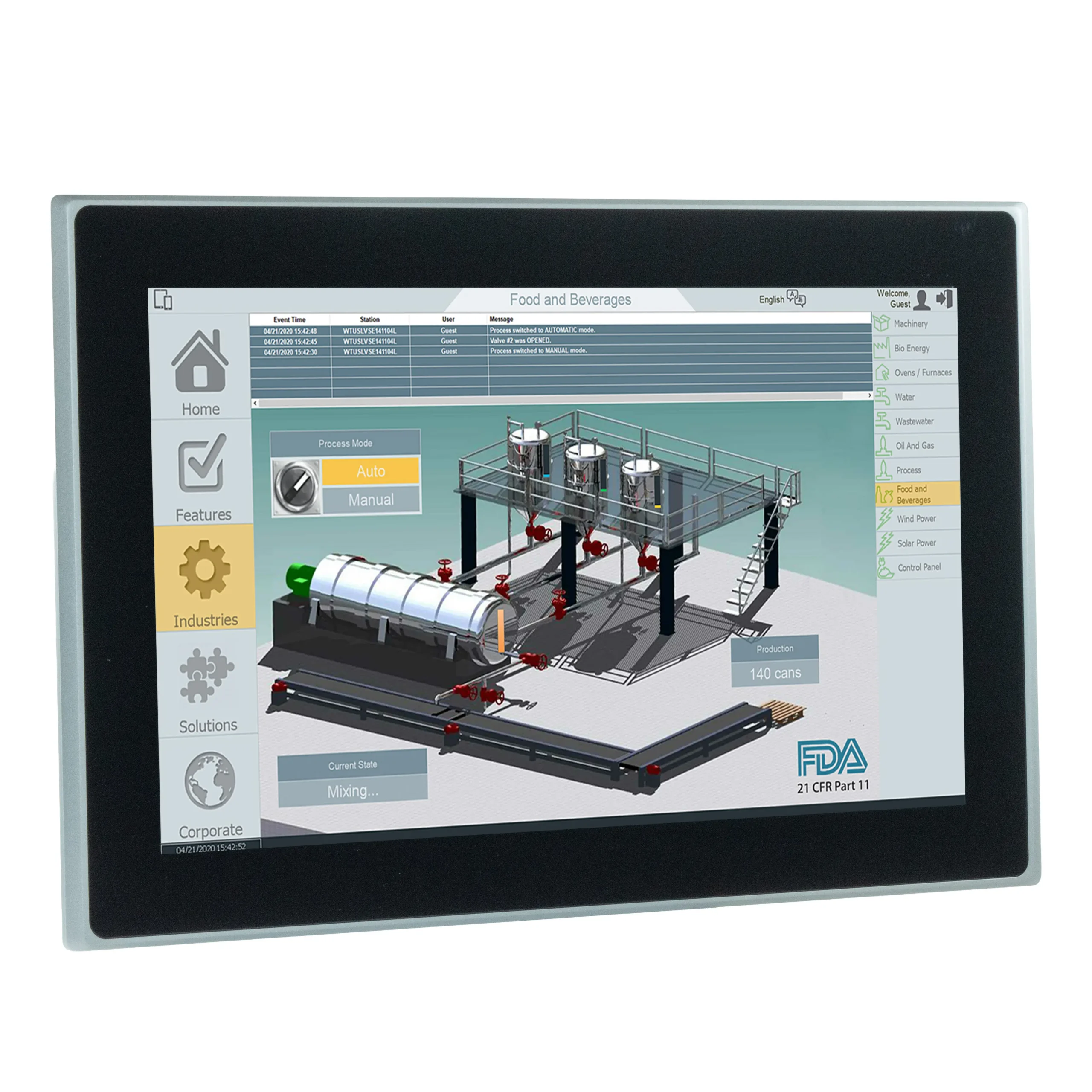 Maple Systems 24" Industrial Panel PC with i5 processor and UL Listing